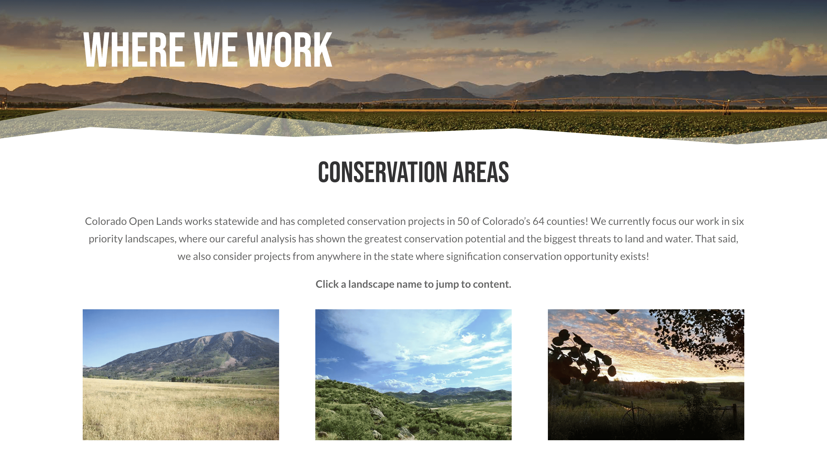 Colorado Open Lands services page