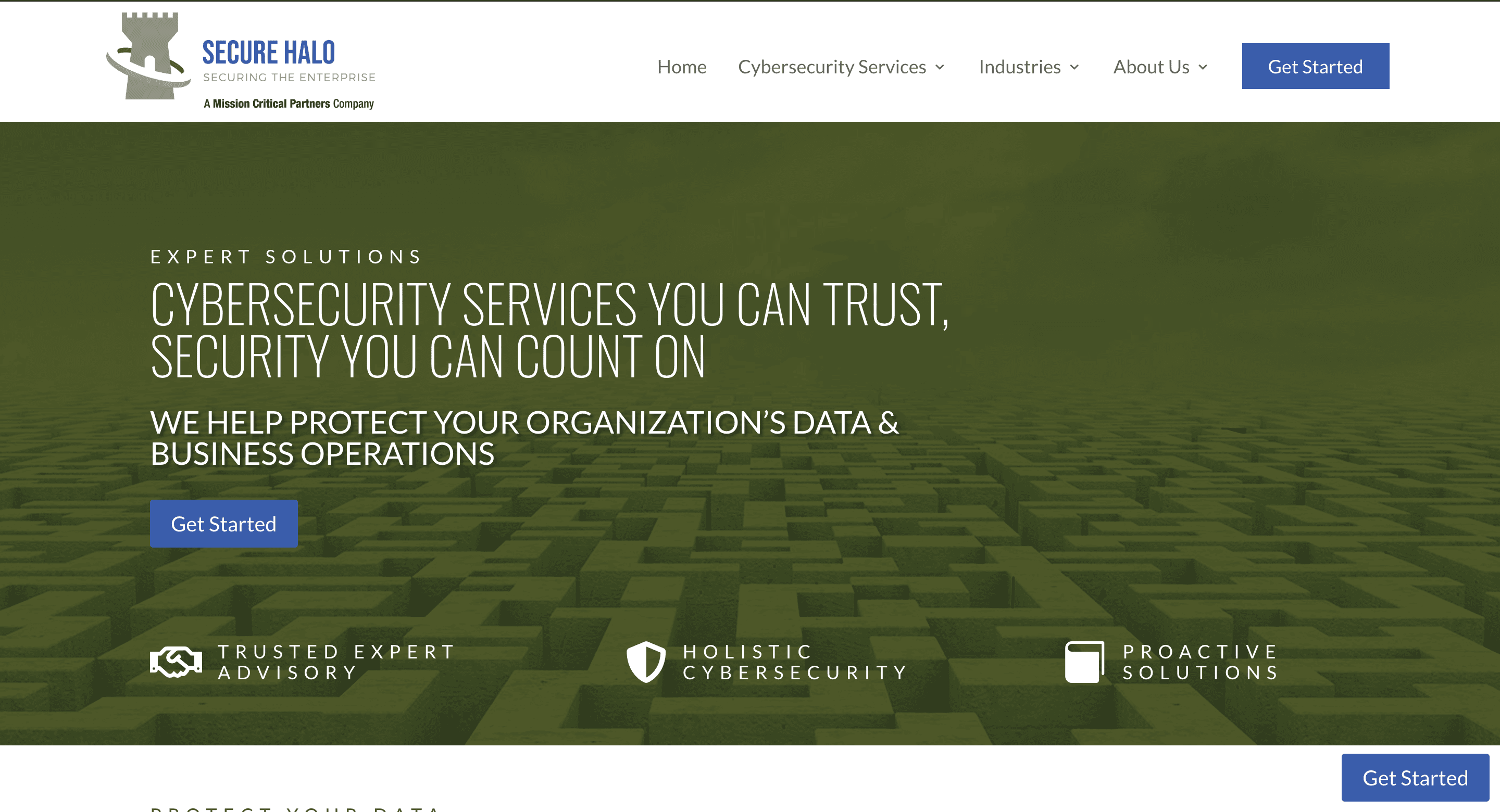 Secure Halo website screenshot