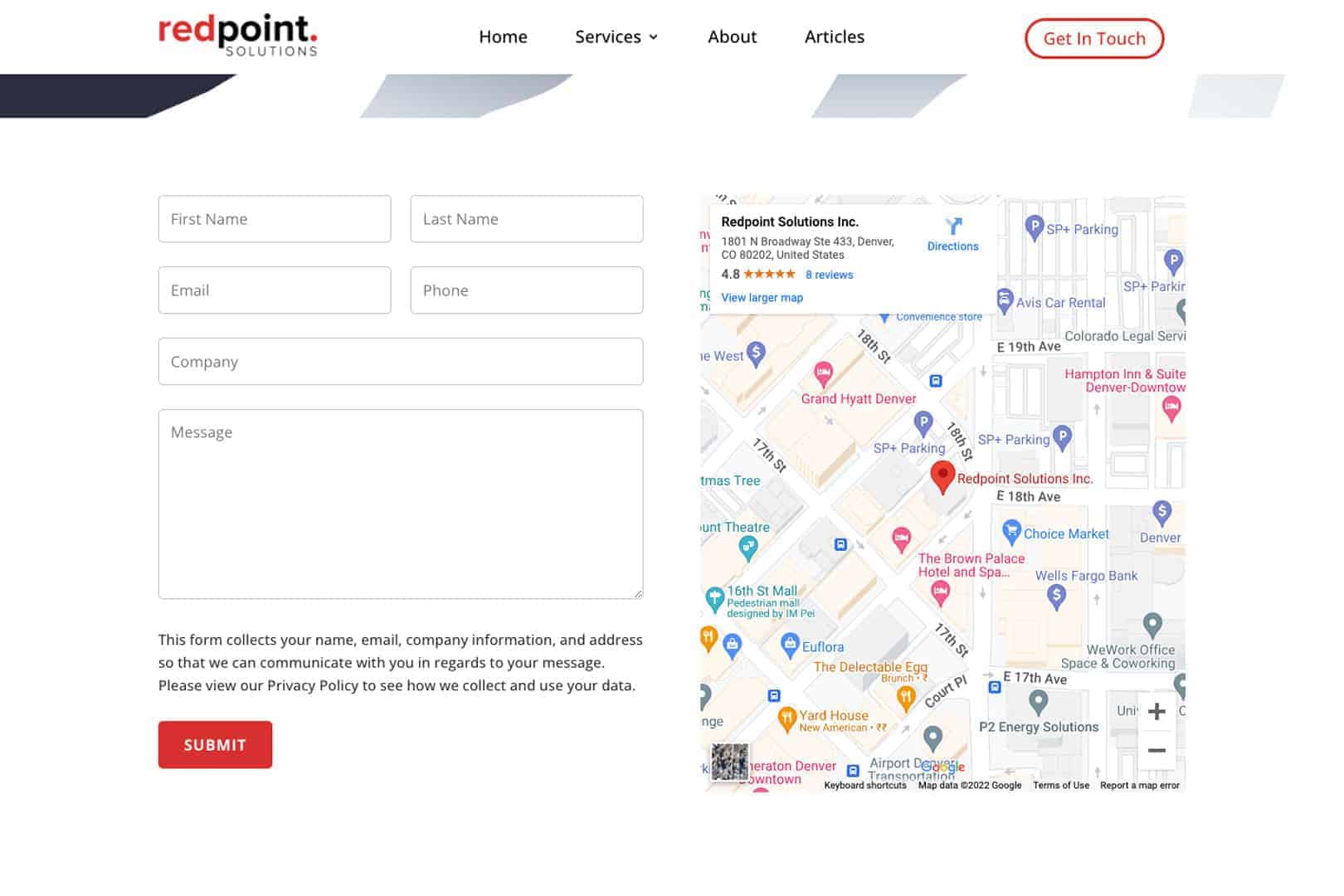 Redpoint contact form